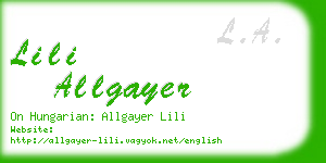 lili allgayer business card